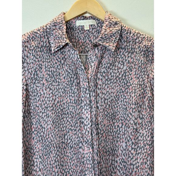 Etcetera Women's Size 6 Silk Purple Button Front Blouse Top Long Sleeve - Picture 3 of 6